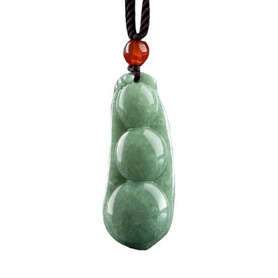 Características regionais Pendente de jade verde natural para mulheres Quatro estações de feijão trazem sorte Prosperidade e amor
