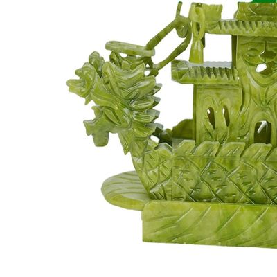 Artesanato de 28cm Chinês Decoração de Boa Sorte Pedra de Jade Artesanato Barcos de Dragão para Ornamento/Presente
