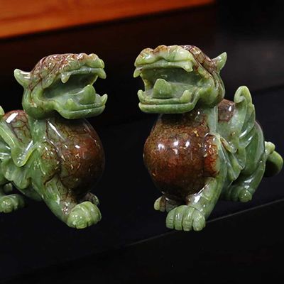 OEM ODM Jade Pixiu A mascote chinesa do animal sagrado da sorte em gravura de tipo de escultura
