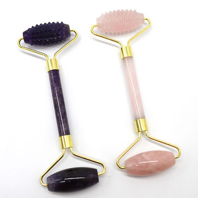Massagem Facial e Corporal Guasha Beauty Tool Trending Product 2024 Ametista Natural Jade Facial Roller Gua Sha Massager