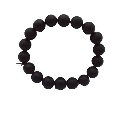 Arte Colecionável Natural 10mm Preto Bian Pedra de contas Pulseiras para Homens e Mulheres