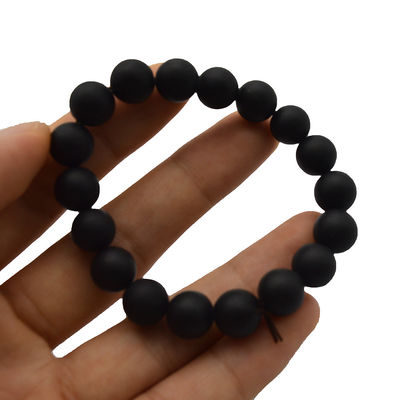 Arte Colecionável Natural 10mm Preto Bian Pedra de contas Pulseiras para Homens e Mulheres