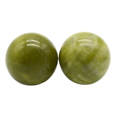 abk-116 Bolas de massagem de mão Pedras de massagem de jade natural Ferramentas de massagem de pedra Exercícios de mão Terapia de bola Exercícios de agarre