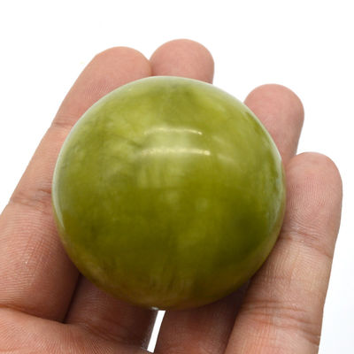 abk-116 Bolas de massagem de mão Pedras de massagem de jade natural Ferramentas de massagem de pedra Exercícios de mão Terapia de bola Exercícios de agarre