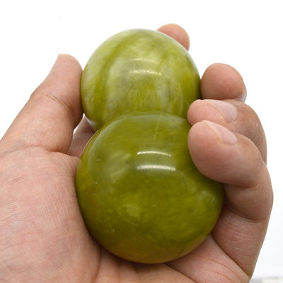 abk-116 Bolas de massagem de mão Pedras de massagem de jade natural Ferramentas de massagem de pedra Exercícios de mão Terapia de bola Exercícios de agarre