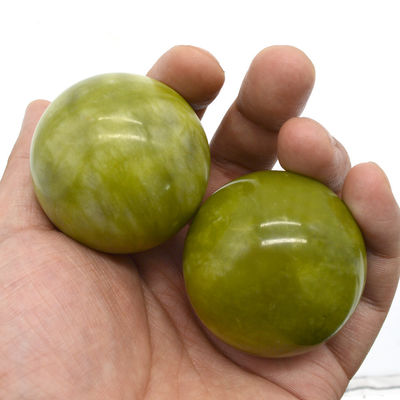 abk-116 Bolas de massagem de mão Pedras de massagem de jade natural Ferramentas de massagem de pedra Exercícios de mão Terapia de bola Exercícios de agarre