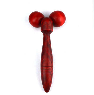 Rolante de massagem de madeira vermelho ou amarelo para terapia facial e tratamento anti-rugas