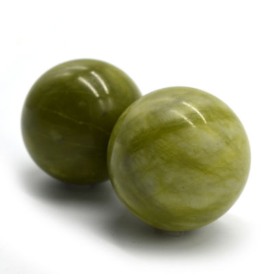 abk-116 Bolas de massagem de mão Pedras de massagem de jade natural Ferramentas de massagem de pedra Exercícios de mão Terapia de bola Exercícios de agarre