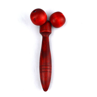 Rolante de massagem de madeira vermelho ou amarelo para terapia facial e tratamento anti-rugas