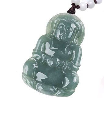 Jade Natural Guanyin Pendente Verde Esmeralda Jadeita Encantadores Colar Amuleto Para Mulheres Joias Homens Elegante e Estilizado