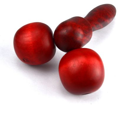 Rolante de massagem de madeira vermelho ou amarelo para terapia facial e tratamento anti-rugas