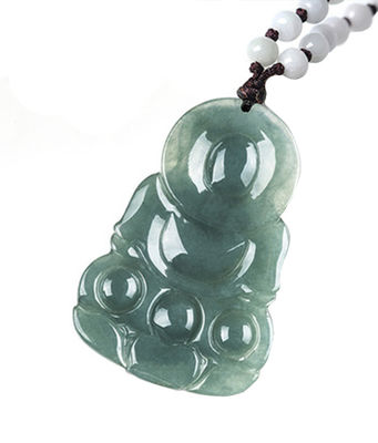 Jade Natural Guanyin Pendente Verde Esmeralda Jadeita Encantadores Colar Amuleto Para Mulheres Joias Homens Elegante e Estilizado