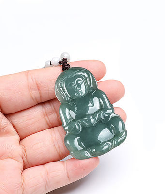 Jade Natural Guanyin Pendente Verde Esmeralda Jadeita Encantadores Colar Amuleto Para Mulheres Joias Homens Elegante e Estilizado