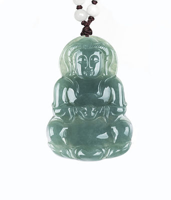Jade Natural Guanyin Pendente Verde Esmeralda Jadeita Encantadores Colar Amuleto Para Mulheres Joias Homens Elegante e Estilizado