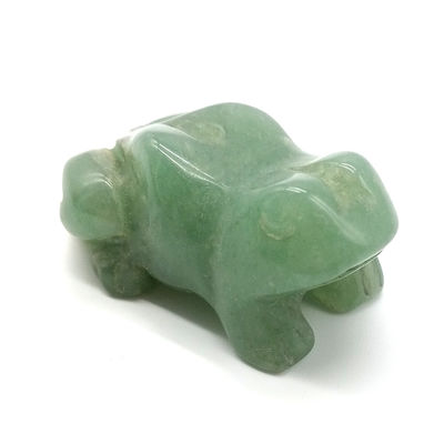 Técnica Esculpido à mão Aventurino Verde Sapo Pedra de Cura Figura 1,5 polegadas para Decoração de Sala e Display de Cristal de Cura