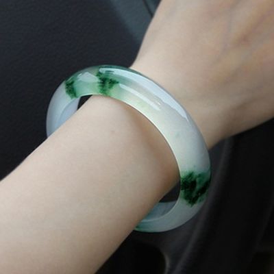 OEM/ODM Aceitável Joalharia Decoração Natural Jade Gelo Jade Pulseira Esmeralda Verde Mulheres Jade Cristal de Pedra Pulseira