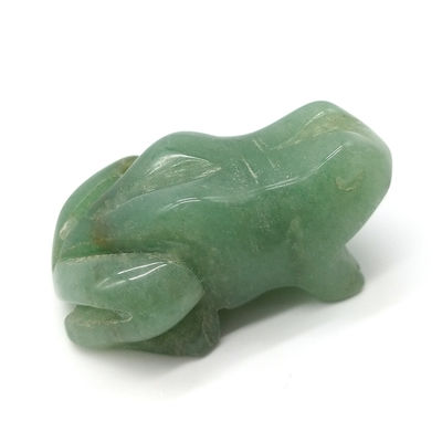 Técnica Esculpido à mão Aventurino Verde Sapo Pedra de Cura Figura 1,5 polegadas para Decoração de Sala e Display de Cristal de Cura