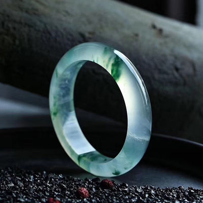 OEM/ODM Aceitável Joalharia Decoração Natural Jade Gelo Jade Pulseira Esmeralda Verde Mulheres Jade Cristal de Pedra Pulseira