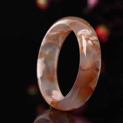 Joias Decoração Natural Sakura Ágata Jade Pulseira Calcedônia Cristal Gelo Através de Pulseira Mulheres 52-56mm