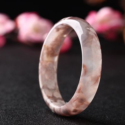 Joias Decoração Natural Sakura Ágata Jade Pulseira Calcedônia Cristal Gelo Através de Pulseira Mulheres 52-56mm