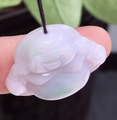 Verde Portátil Natural Birmânia Púrpura Jadeita Esculpida Jade Rindo Buda Pendente para Mulheres e Crianças Cor Natural