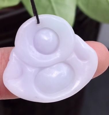 Verde Portátil Natural Birmânia Púrpura Jadeita Esculpida Jade Rindo Buda Pendente para Mulheres e Crianças Cor Natural