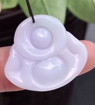 Verde Portátil Natural Birmânia Púrpura Jadeita Esculpida Jade Rindo Buda Pendente para Mulheres e Crianças Cor Natural