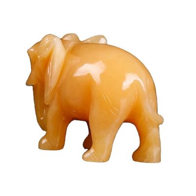Mini Elephant Healing Stones impressos em castanho feitos de cristais naturais para os clientes
