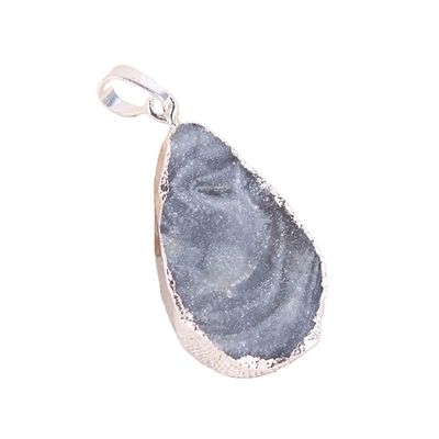 Arte Colecionável Ágata Lâmina Pendente Prata/Our Plated Edge Feng Shui Tema Design Único Artesanal
