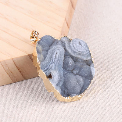 Arte Colecionável Ágata Lâmina Pendente Prata/Our Plated Edge Feng Shui Tema Design Único Artesanal