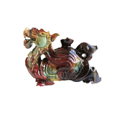 Hot 40cm de jade natural esculpido estátua de tartaruga dragão estilo Feng Shui fino para decoração