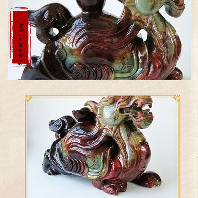 Hot 40cm de jade natural esculpido estátua de tartaruga dragão estilo Feng Shui fino para decoração