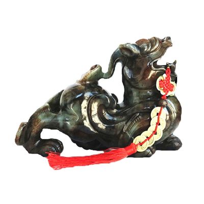 Quartz Cristal Jade Pixiu Estatueta Verde para Casa Domínio 20 Cm Pedra preciosidade Feng Shui Gravura Figura Esculpida Decoração Doméstica Amor