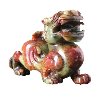 Quartz Cristal Jade Pixiu Estatueta Verde para Casa Domínio 20 Cm Pedra preciosidade Feng Shui Gravura Figura Esculpida Decoração Doméstica Amor