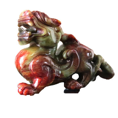 Quartz Cristal Jade Pixiu Estatueta Verde para Casa Domínio 20 Cm Pedra preciosidade Feng Shui Gravura Figura Esculpida Decoração Doméstica Amor