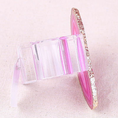 Anel de guardanapo em forma quadrada de cristal feito de pedra natural de ágata para elegantes mesas