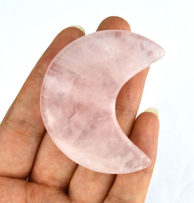 2024 Rose Quartz Mini Gua Sha Stone Crescent Shape Guasha pedra estilo de imitação antiga conveniente para massagem facial