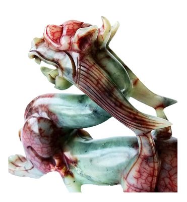 Jade Pixiu Dragão Animal Escultura Esculpida à mão Estátua verde esculpida para forma personalizada Domicílio presente Festa Decoração de escritório