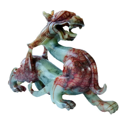 Jade Pixiu Dragão Animal Escultura Esculpida à mão Estátua verde esculpida para forma personalizada Domicílio presente Festa Decoração de escritório