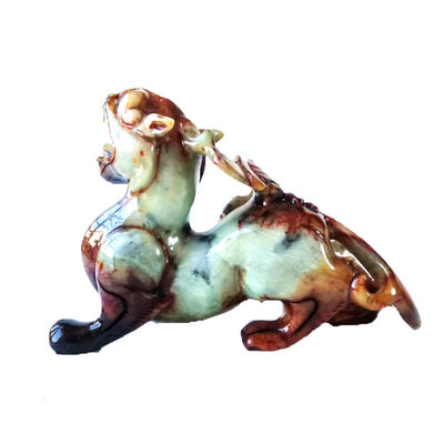 Personalizado 22cm Jade Pixiu estátua verde do dragão para a sorte e o mal Pedra preciosa incluída