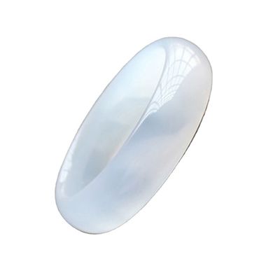 Glacial Branco Agate Jade Bracelet Certificado Chinês Bracelet 54-66mm Bracelets de costumes populares 1 Setes Arte Regional Colecionável
