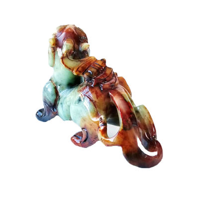 Personalizado 22cm Jade Pixiu estátua verde do dragão para a sorte e o mal Pedra preciosa incluída
