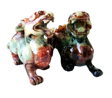 Personalizado 22cm Jade Pixiu estátua verde do dragão para a sorte e o mal Pedra preciosa incluída