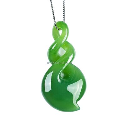 Pedras de cristal verde HETIAN Nefrite Colar esculpido Jade Joias de Amantes PORTABLE Design 100% charme natural Pendente para Homens