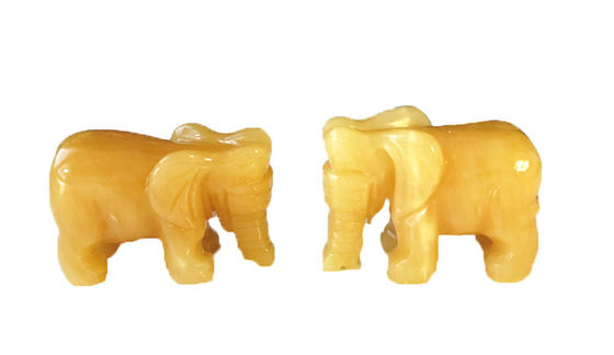 18cm Topaz esculpido à mão Estátua de Elefante de Pedra Figura de Cristal para decoração doméstica