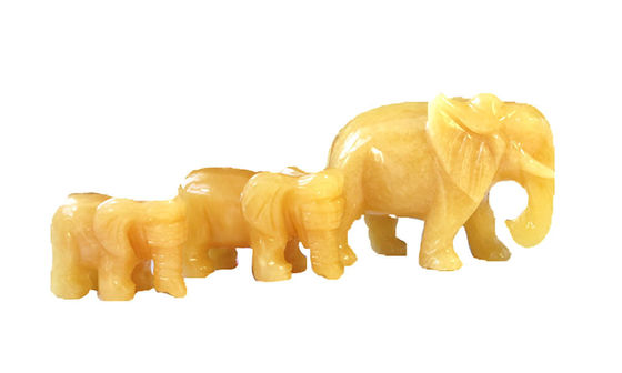 18cm Topaz esculpido à mão Estátua de Elefante de Pedra Figura de Cristal para decoração doméstica