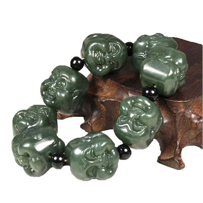 Pulseira de Pedra de jade de cristal de Nefrita da Natureza de mão Um presente de saúde e bem-estar