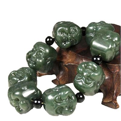 Pulseira de Pedra de jade de cristal de Nefrita da Natureza de mão Um presente de saúde e bem-estar