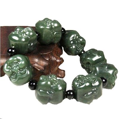 Pulseira de Pedra de jade de cristal de Nefrita da Natureza de mão Um presente de saúde e bem-estar