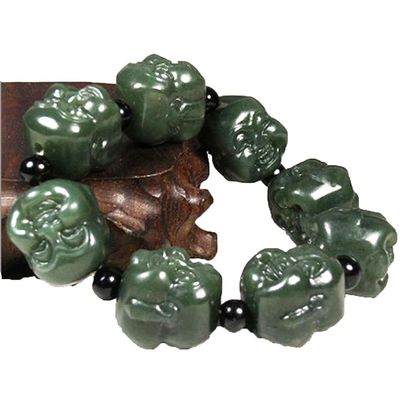 Pulseira de Pedra de jade de cristal de Nefrita da Natureza de mão Um presente de saúde e bem-estar